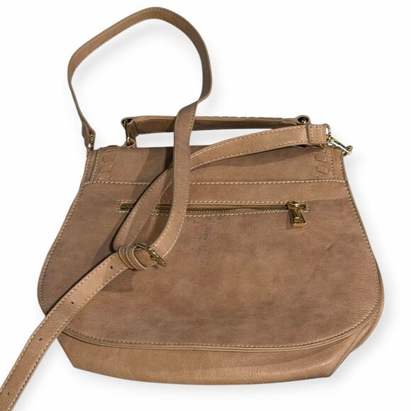 URBAN EXPRESSIONS Women’s Beige Faux Leather Crossbody Bag - Picture 3 of 7